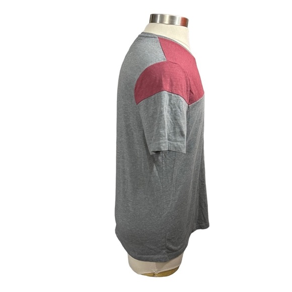 Steel & Jelly London Men Red & Grey T-Shirt Size XL Color Block Short Sleeve - Picture 6 of 11
